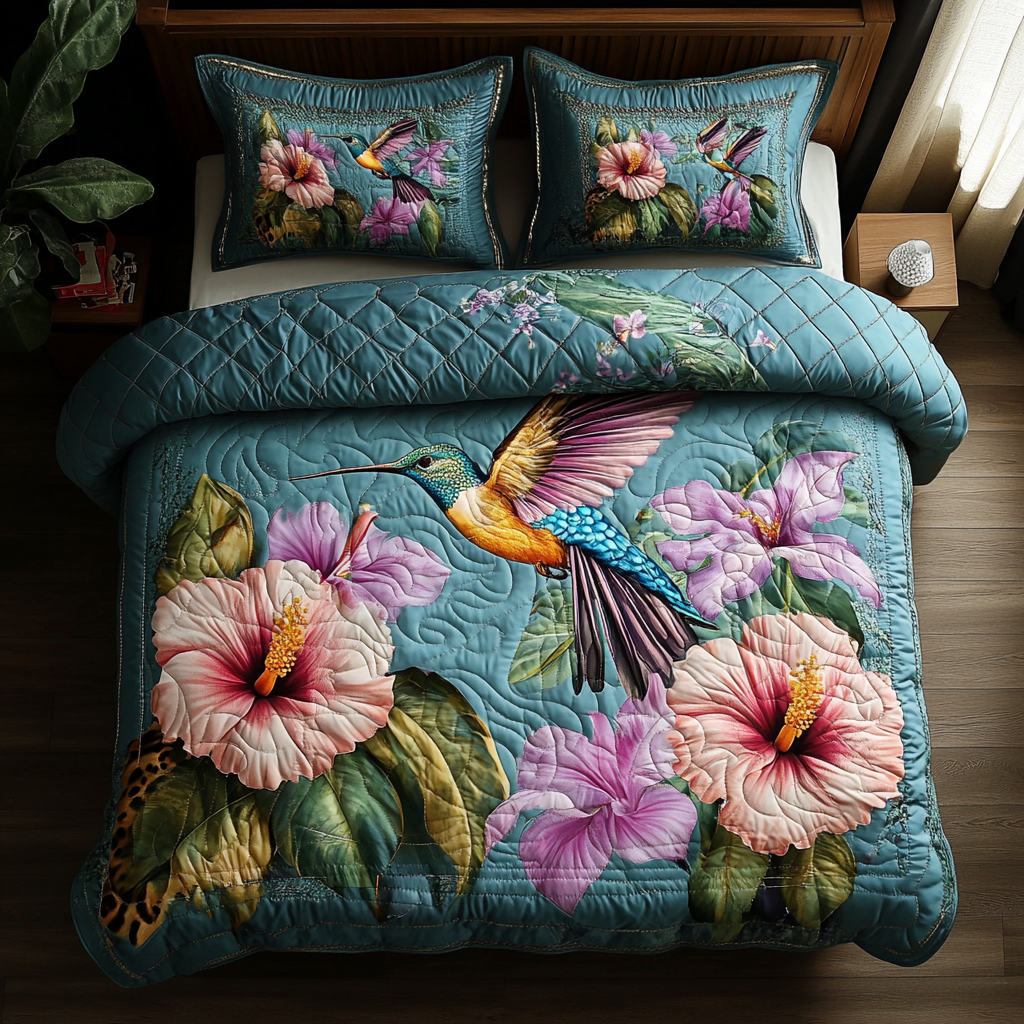 Wings of Whimsy 3-Piece Quilted Bedding Set