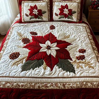 Winter Blossom 3-Piece Quilted Bedding Set