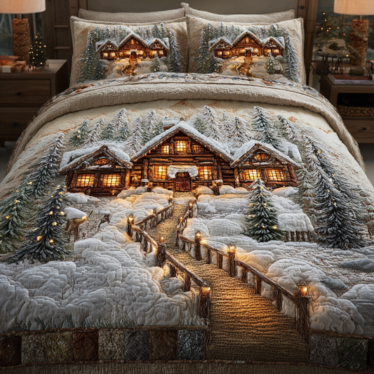 Winter Cabin 3-Piece Quilted Bedding Set