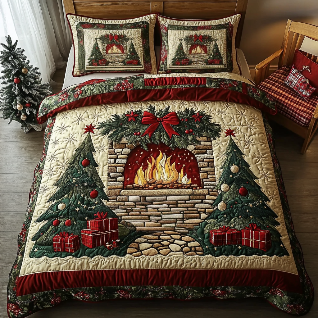 Winter Fire 3-Piece Quilted Bedding Set