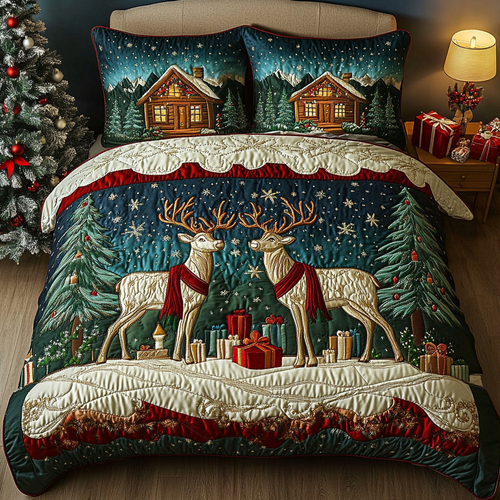 Winter Prance 3-Piece Quilted Bedding Set