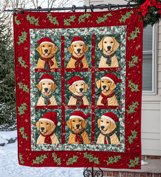 Winter Snow Paws Quilted Blanket