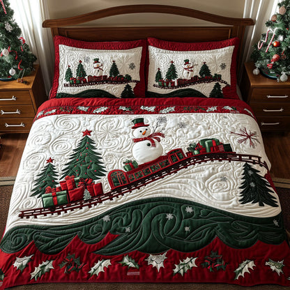 Winter Wonderland Tracks 3-Piece Quilted Bedding Set
