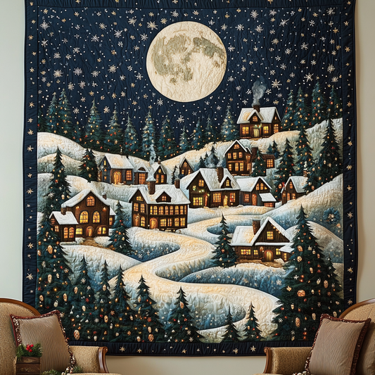Winter Wonderland Village Quilted Blanket