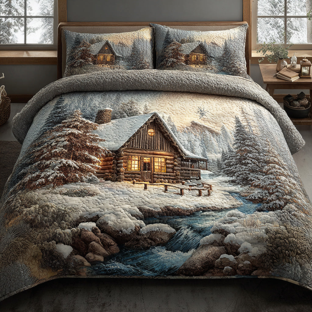 Winterwood Cabin Trail 3-Piece Quilted Bedding Set