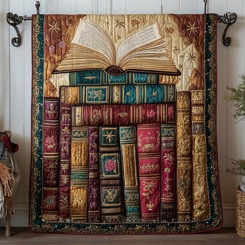 Wisdom Shelves Quilted Blanket