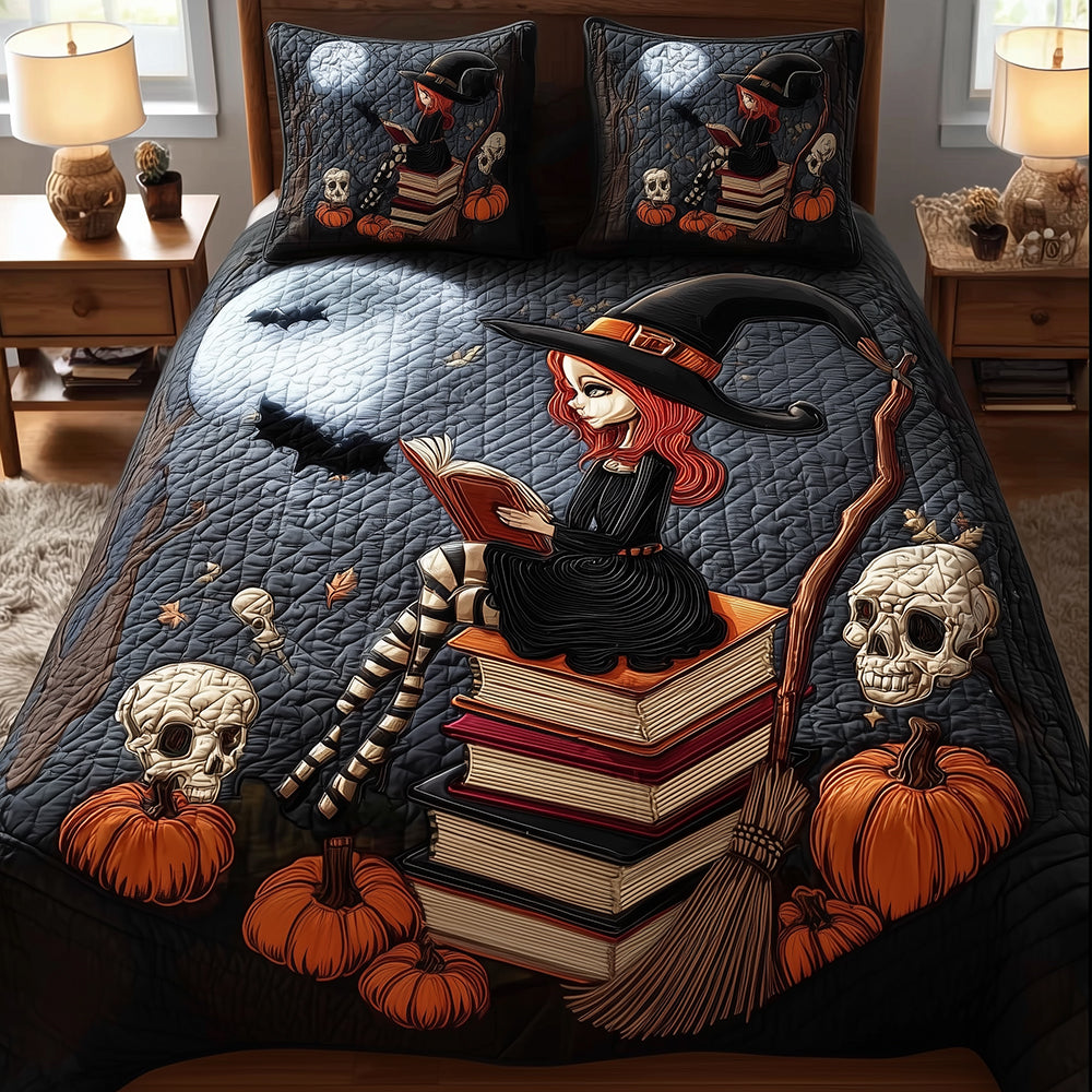 Witch Spellbook 3-Piece Quilted Bedding Set