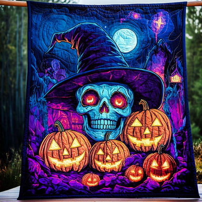 Witching Hour Skull Quilted Blanket