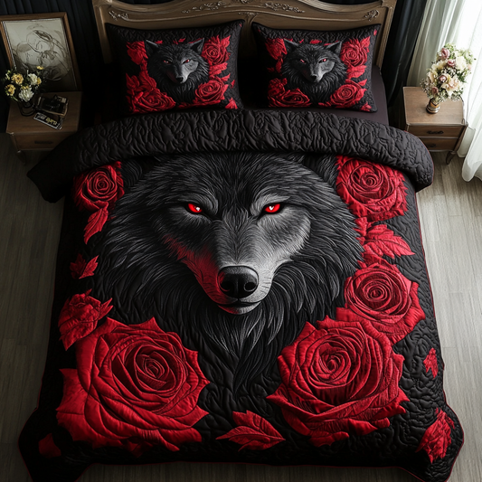 Wolf Pack 3-Piece Quilted Bedding Set