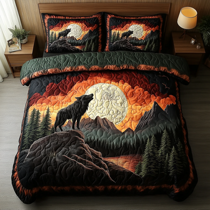 Wolf Territory 3-Piece Quilted Bedding Set