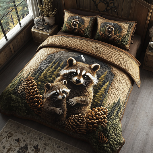Woodland Bandit 3-Piece Quilted Bedding Set