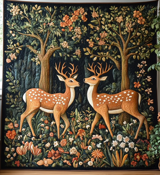 Woodland Deer Quilted Blanket