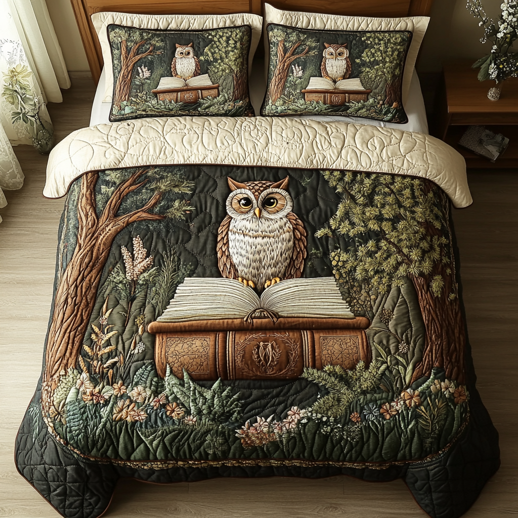 Woodland Eyes 3-Piece Quilted Bedding Set
