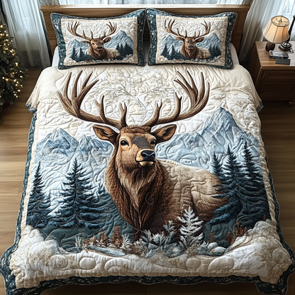 Woodland Majesty 3-Piece Quilted Bedding Set