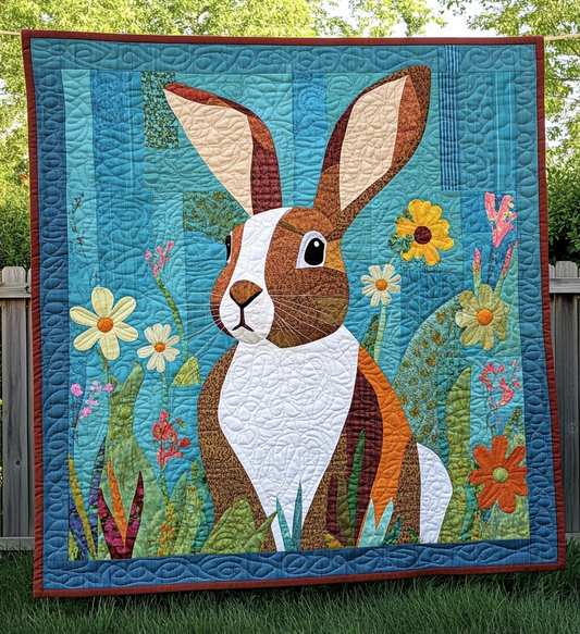 Woodland Rabbit Quilted Blanket