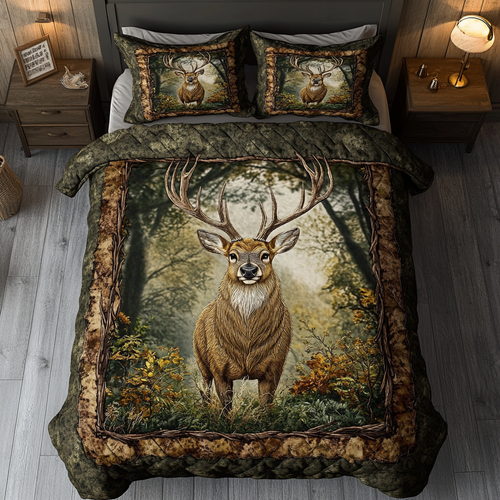 Woodland Wanderer 3-Piece Quilted Bedding Set