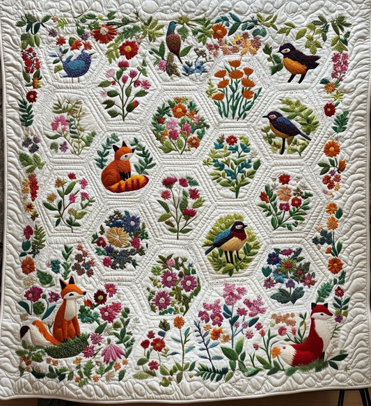 Woodland Whimsy Quilted Blanket