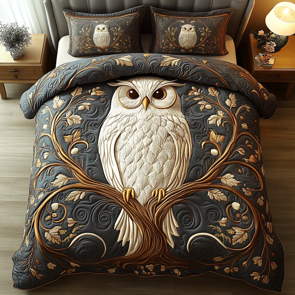 Woodland Wisdom 3-Piece Quilted Bedding Set