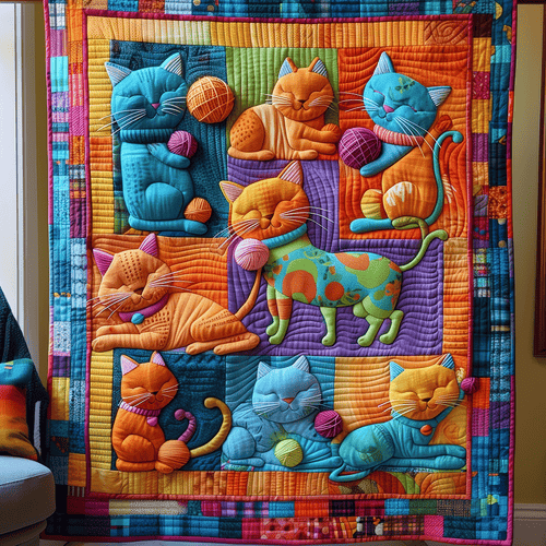 Yarn Play Kittens Quilted Blanket