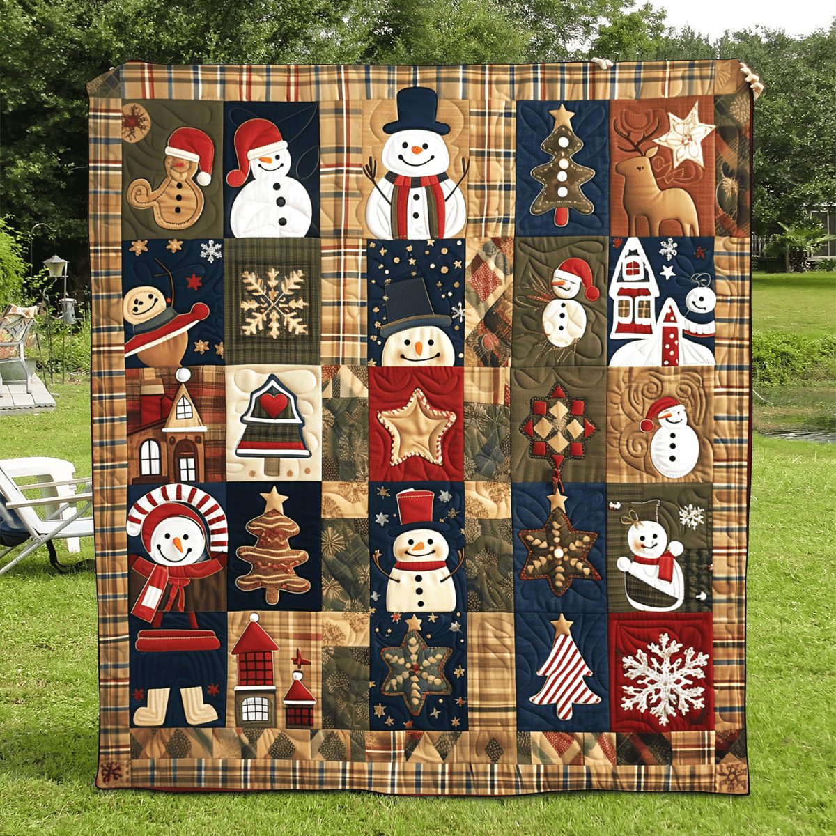 Yuletide Patchwork Quilted Blanket