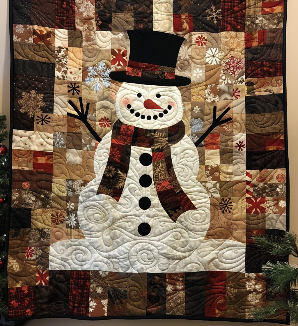 Yuletide Snowman Quilted Blanket