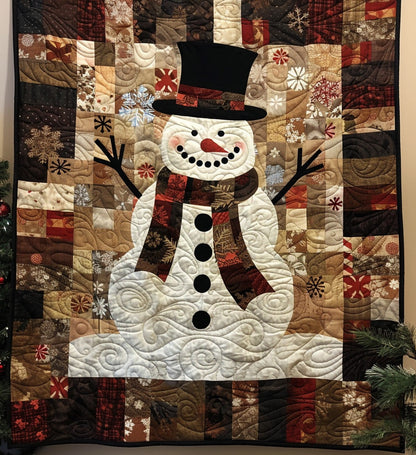 Yuletide Snowman Quilted Blanket