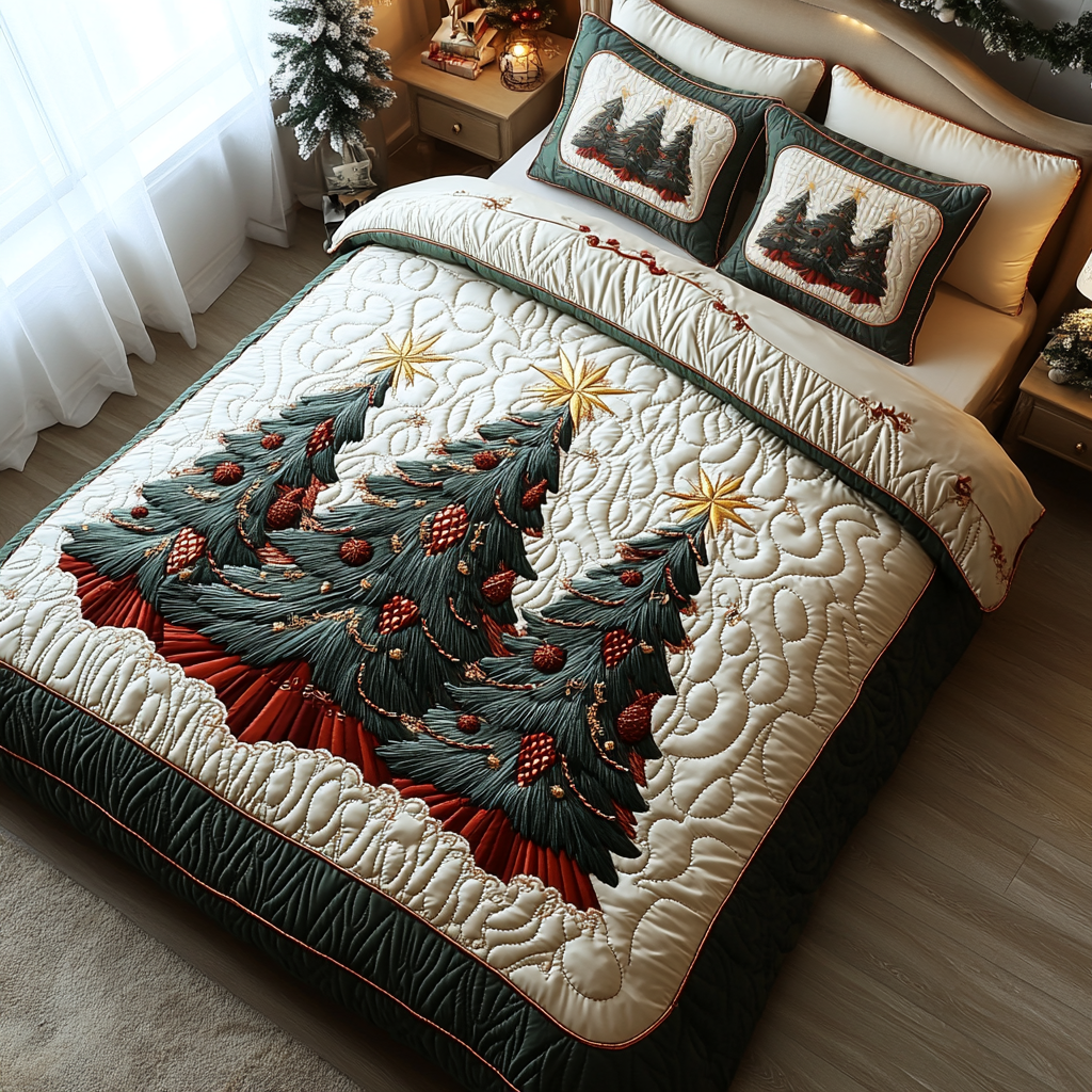 Yuletide Bliss 3-Piece Quilted Bedding Set