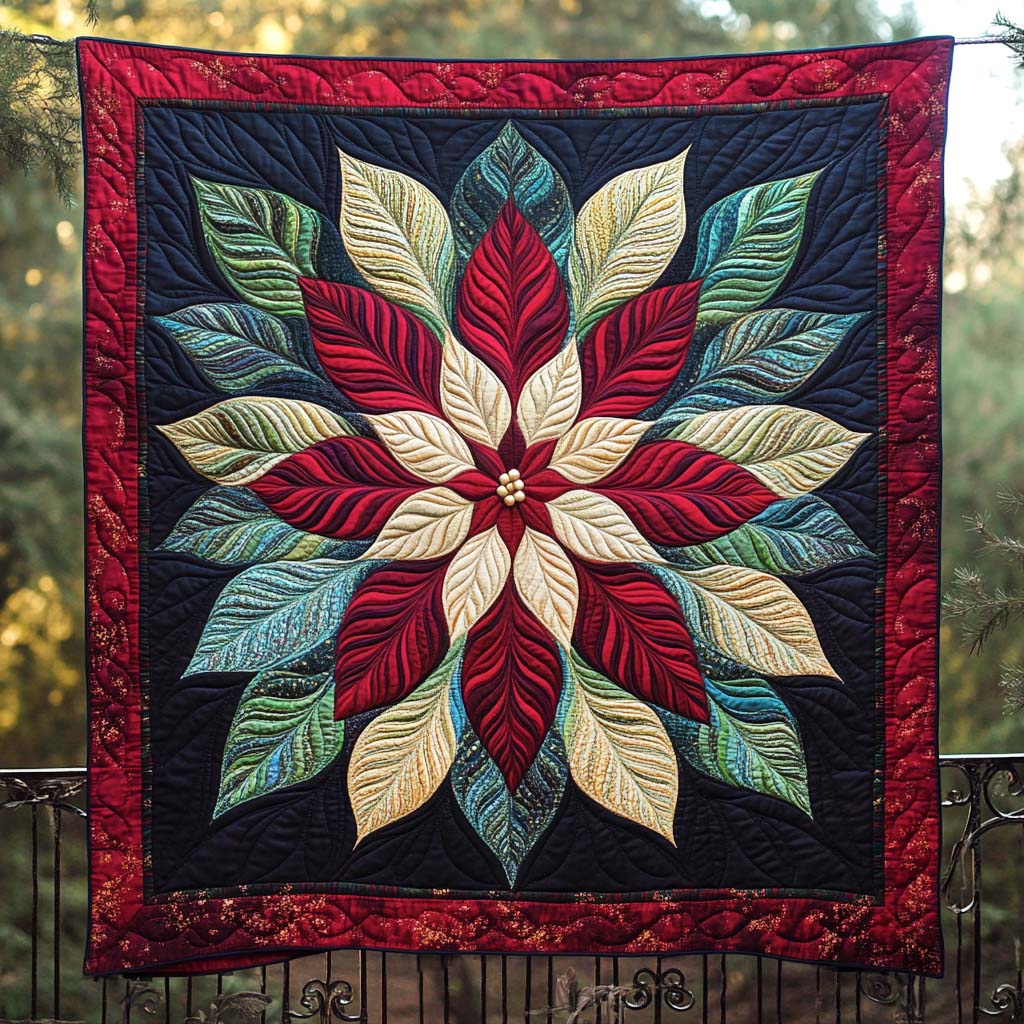 Yuletide Bloom Quilted Blanket