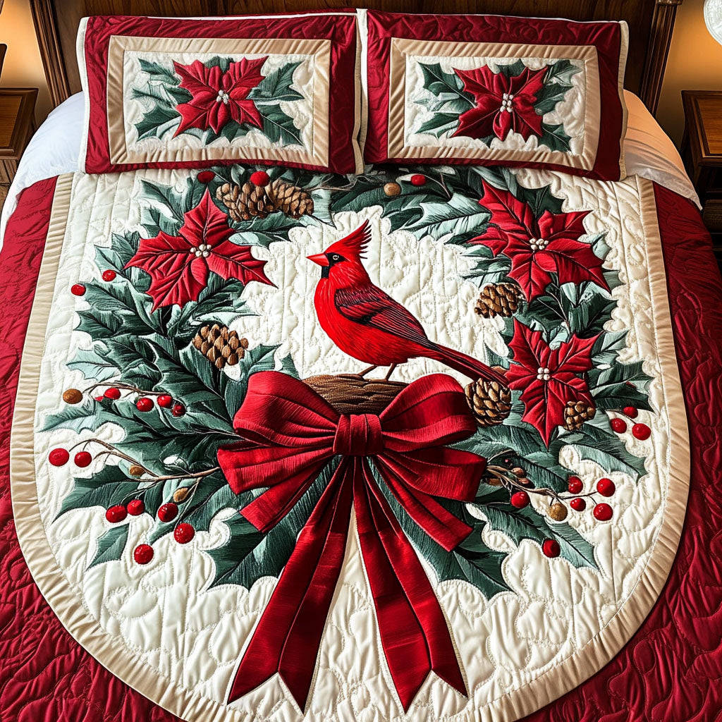 Yuletide Journey 3-Piece Quilted Bedding Set