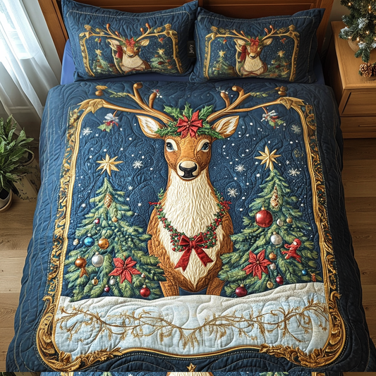 Yuletide Majesty 3-Piece Quilted Bedding Set