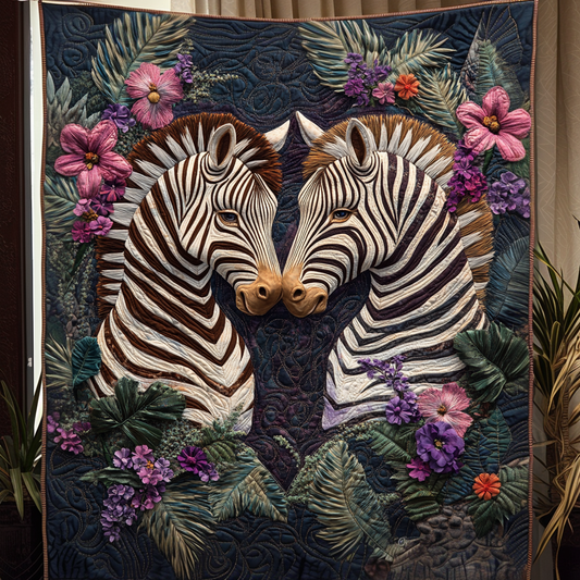 Zebra Love Quilted Blanket