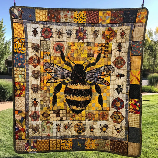 Buzzing Bee Quilted Blanket