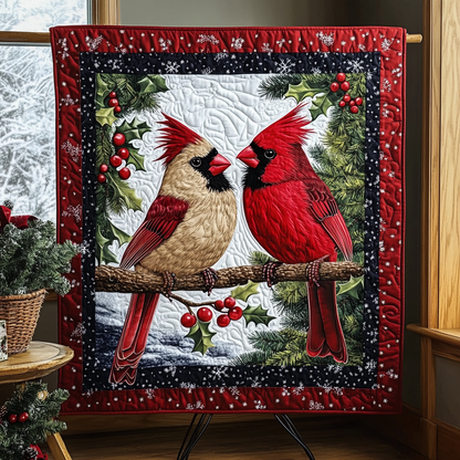 Cozy Cardinals Quilted Blanket