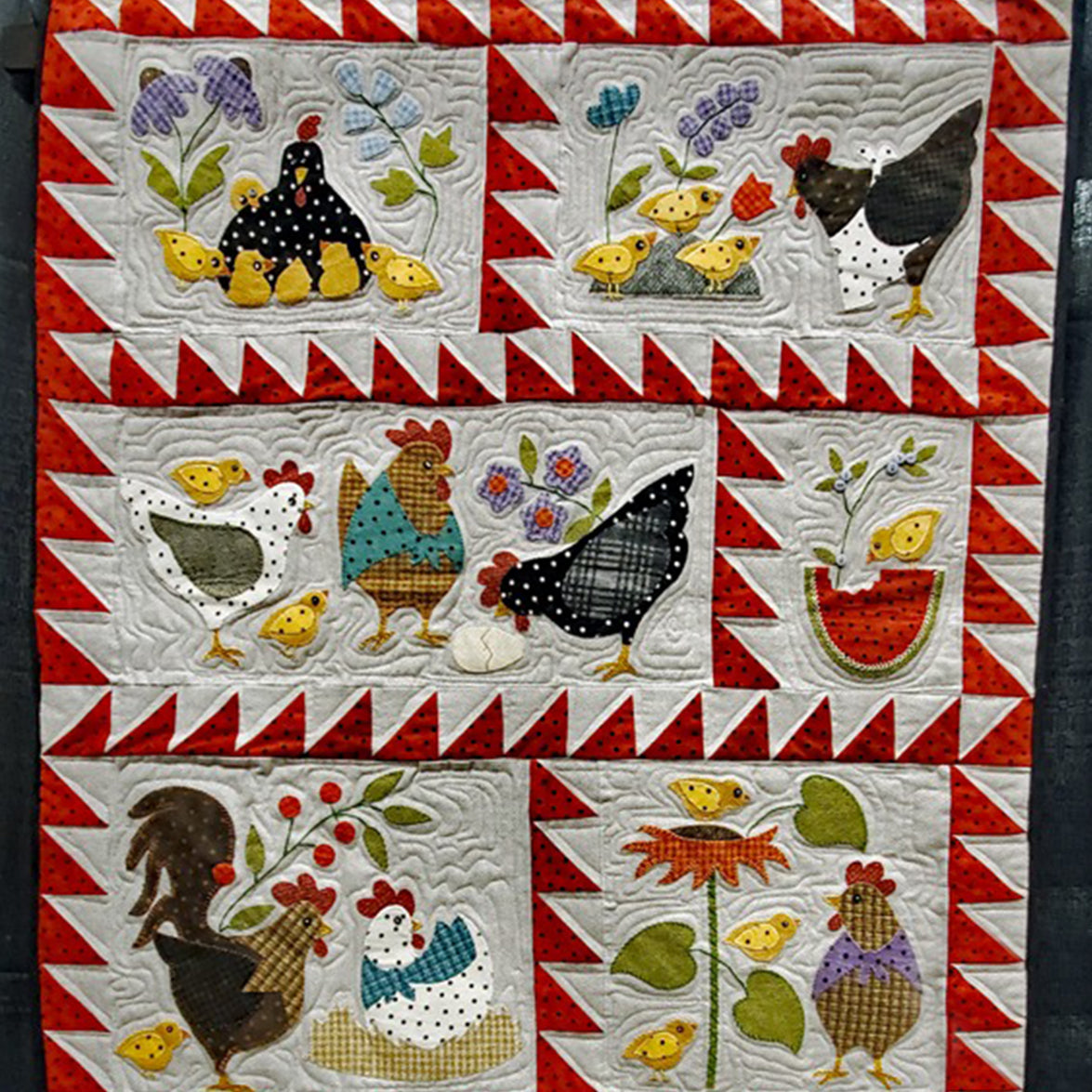 Chicken Family Quilted Blanket