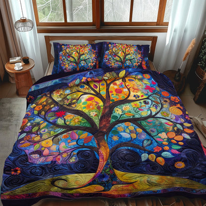 Ornate Celtic Tree Of Life 3-Piece Quilted Bedding Set