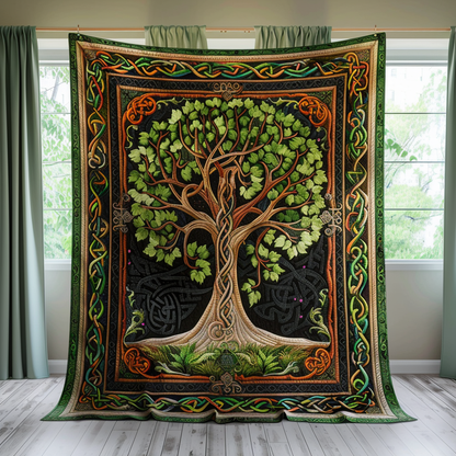 Celtic Tree of Life Art Quilted Blanket