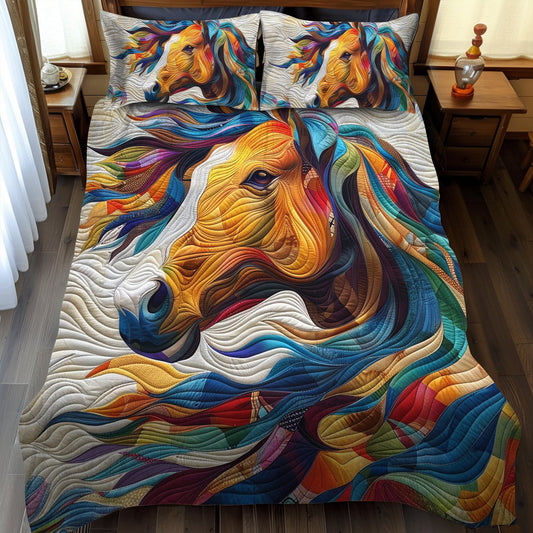 Equine Art 3-Piece Quilted Bedding Set