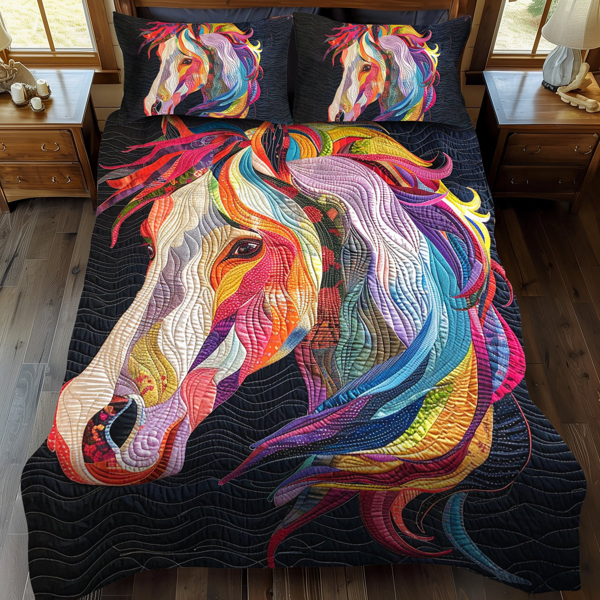 Horse Lover's Dream 3-Piece Quilted Bedding Set