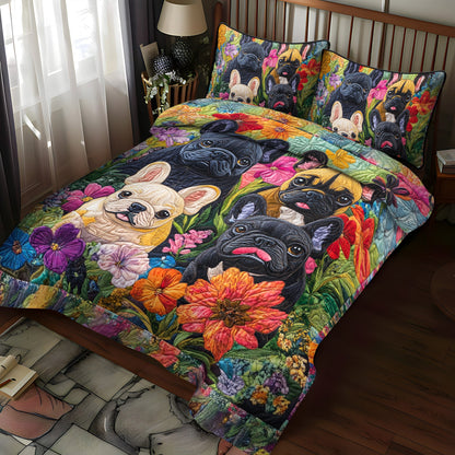 Whimsical French Bulldog 3-Piece Quilted Bedding Set