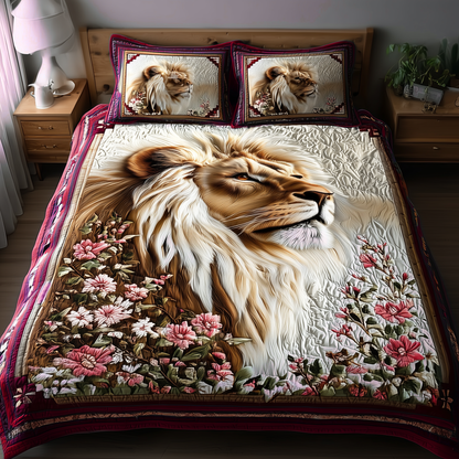 Noble Lion V2 3-Piece Quilted Bedding Set