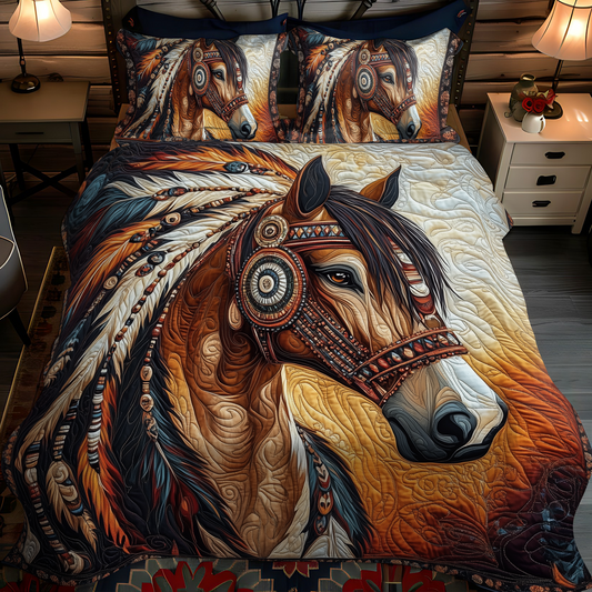 Mystic Mustang 3-Piece Quilted Bedding Set